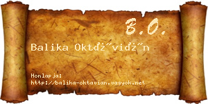 Balika Oktávián névjegykártya